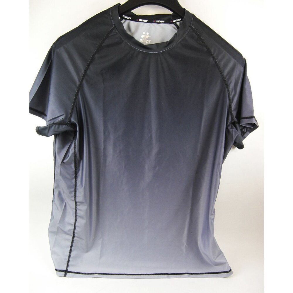 Men's Casual Gradient Tone Print Gray T- Shirt NWT